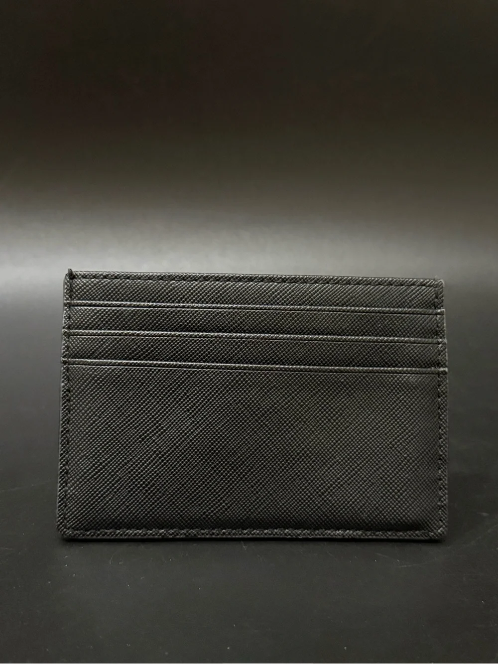 KATE SPADE Haven Lane Graham Glitter Black Crossgrain Leather Card Case Wallet